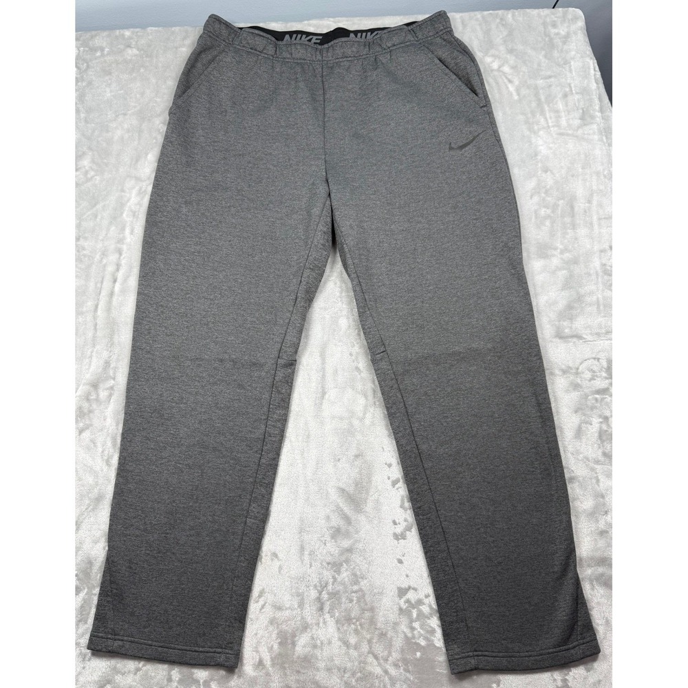Nike Men's XL Therma-FIT Open Hem Fitness Pants in Heathered Gray Gorpcore